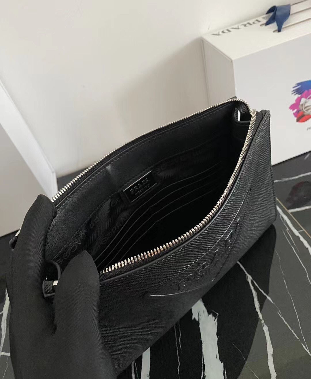 Prada 2VF039 Black Saffiano 25x17x5cm everyday