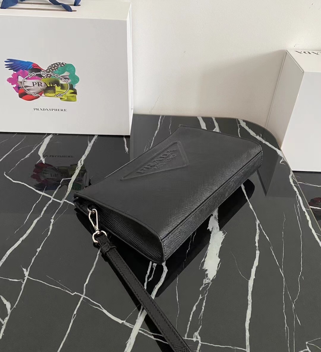 Prada 2VF039 Black Saffiano 25x17x5cm everyday