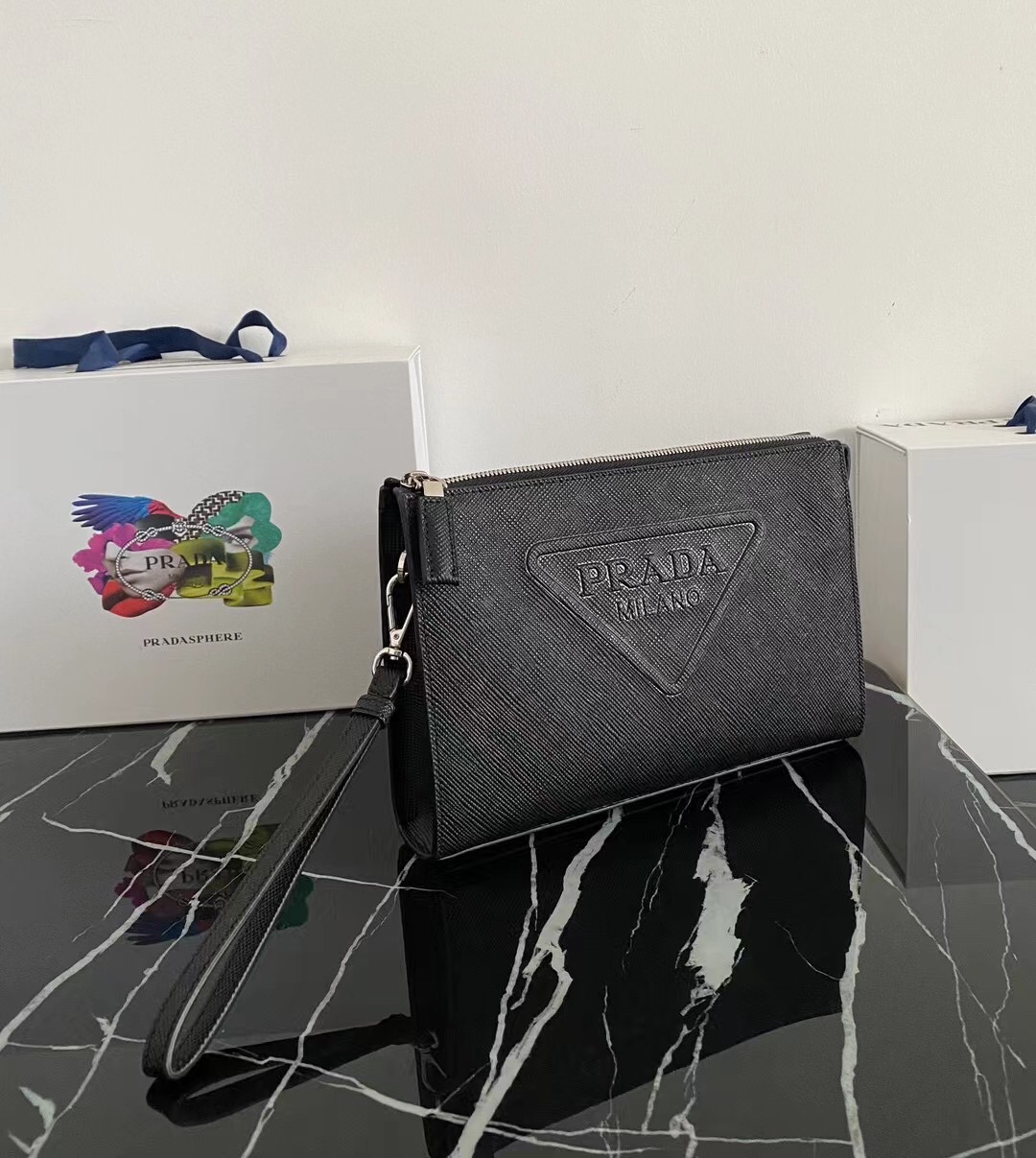 Prada 2VF039 Black Saffiano 25x17x5cm everyday