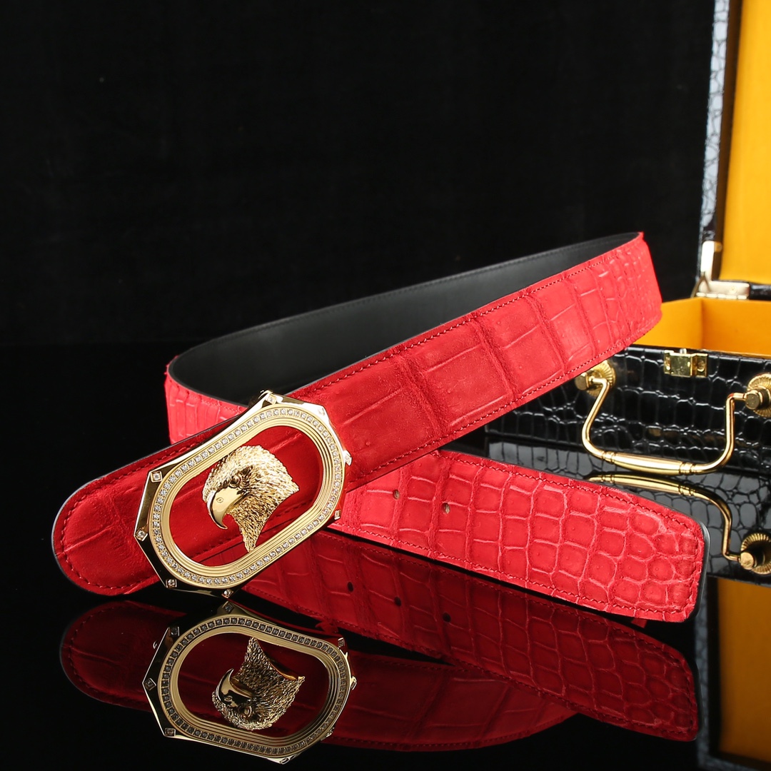 水染尼罗磨砂皮🙏A级🙏奢华高贵🎉上档次🎉鳄鱼肚皮出货🎉[胜利]转图大卖[闪电][玫瑰][闪电][玫瑰]搭配史蒂芬鹰头钢扣🌹宽度:3.8cm⚡🌹长度100-125cm  P1150