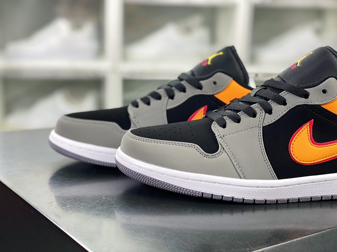 Air Jordan 1 Low SE”Black Vivid Orange”AJ1乔丹一代低帮篮球鞋“深灰黑黄”FN7308-008