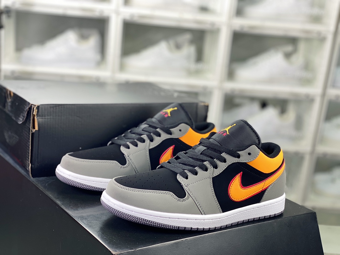 Air Jordan 1 Low SE”Black Vivid Orange”AJ1乔丹一代低帮篮球鞋“深灰黑黄”FN7308-008