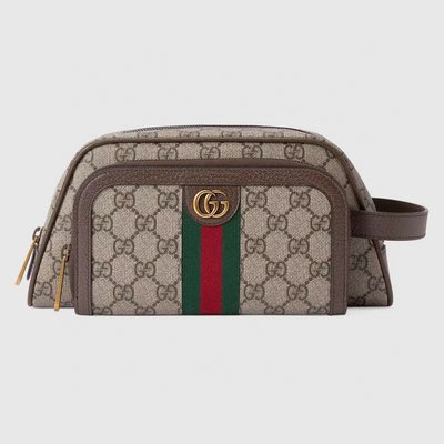 Gucci Ophidia Cosmetic Bags Beige Brown Gold Green Red Men Canvas Nylon Fall Collection GG Supreme