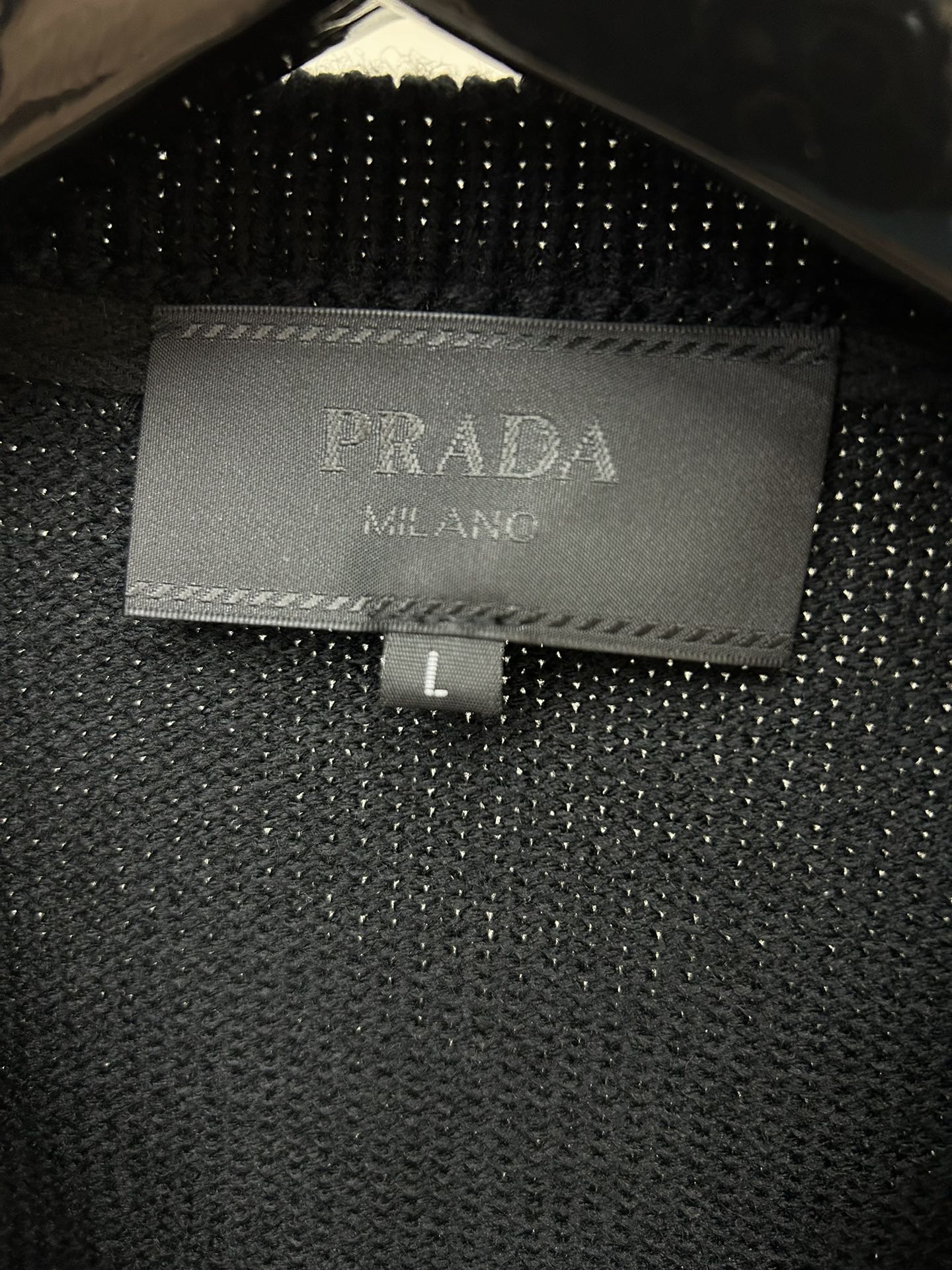 Prada Leather Knit Spliced Cardigan Jacket