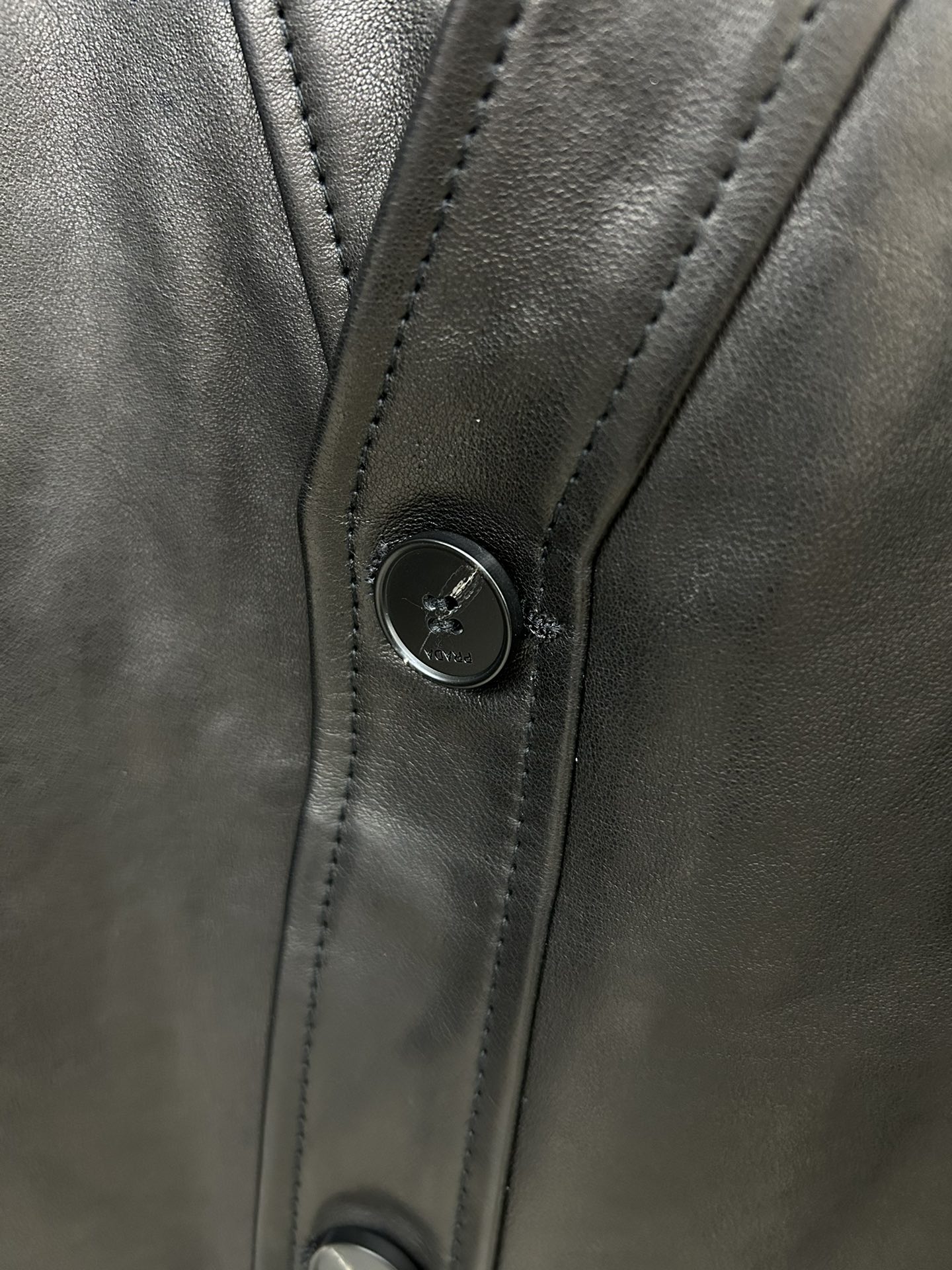 Prada Leather Knit Spliced Cardigan Jacket