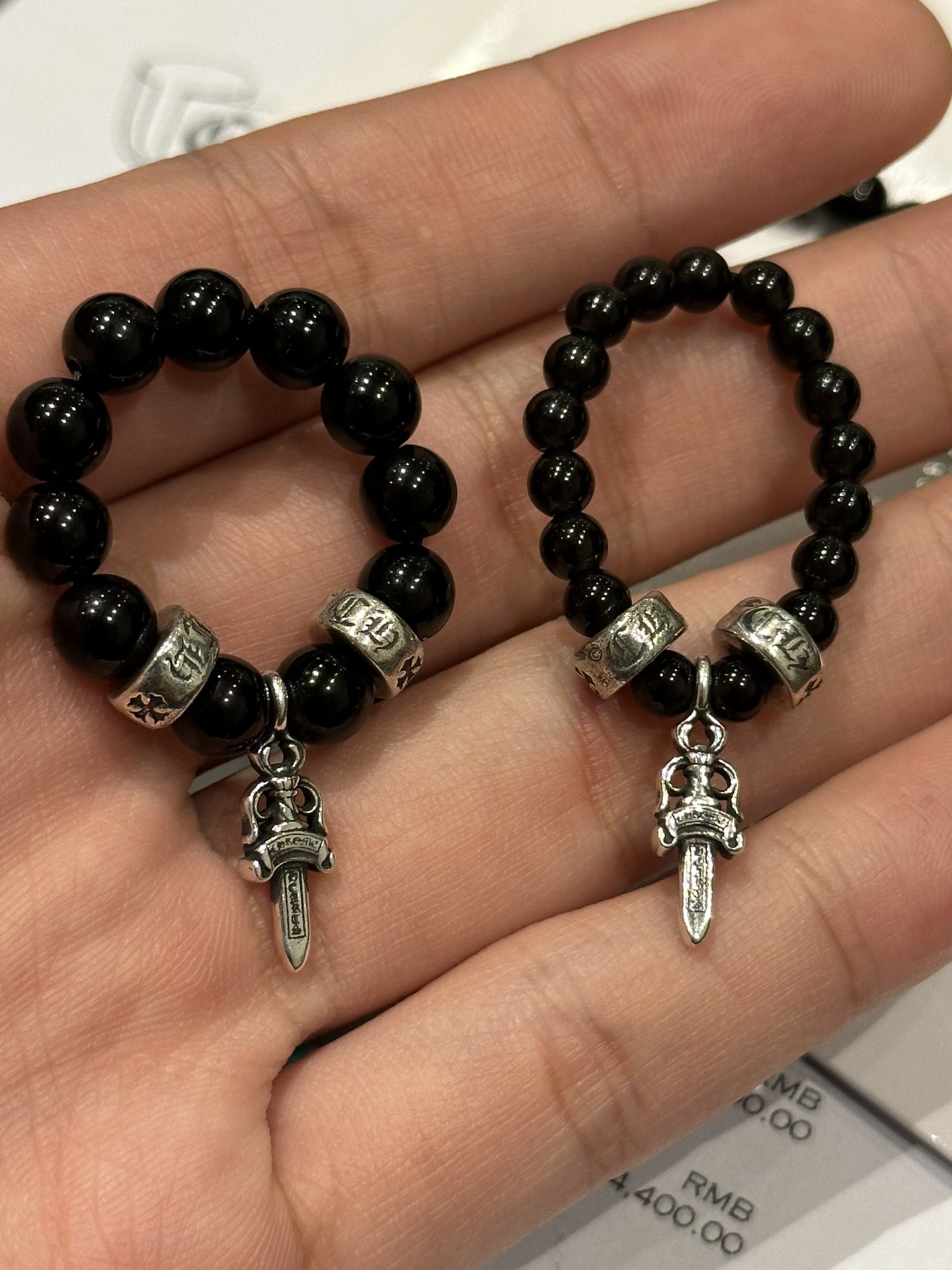 Silver bead bracelet