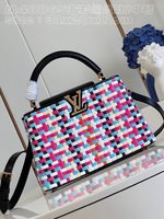 Louis Vuitton LV Capucines Bags Handbags Weave Canvas Fashion M48865