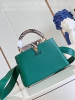 Louis Vuitton LV Capucines Buy Bags Handbags Green Taurillon Snake Skin M48865