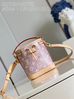 Louis Vuitton LV Nano Noe Bags Handbags Pink Canvas Cowhide M82427