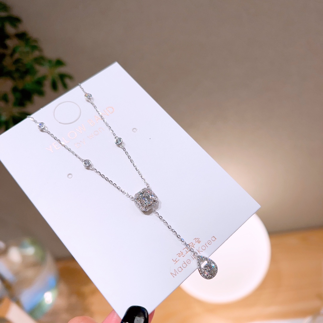 Feinsilber Moissanit Kette Romantisch Geburtstag Silber