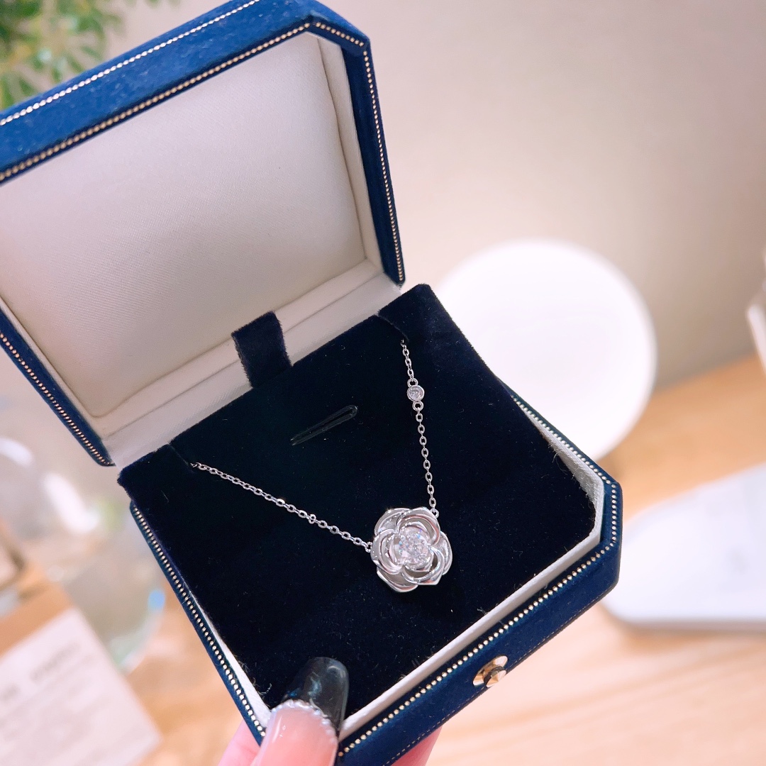 Nickelfreies Silber Moissanit Kette Romantisch Weihnachten Gold