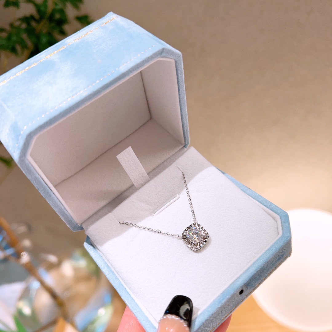 Allergiearmes Silber Moissanit Kette Koreanischer Stil Büro Silber