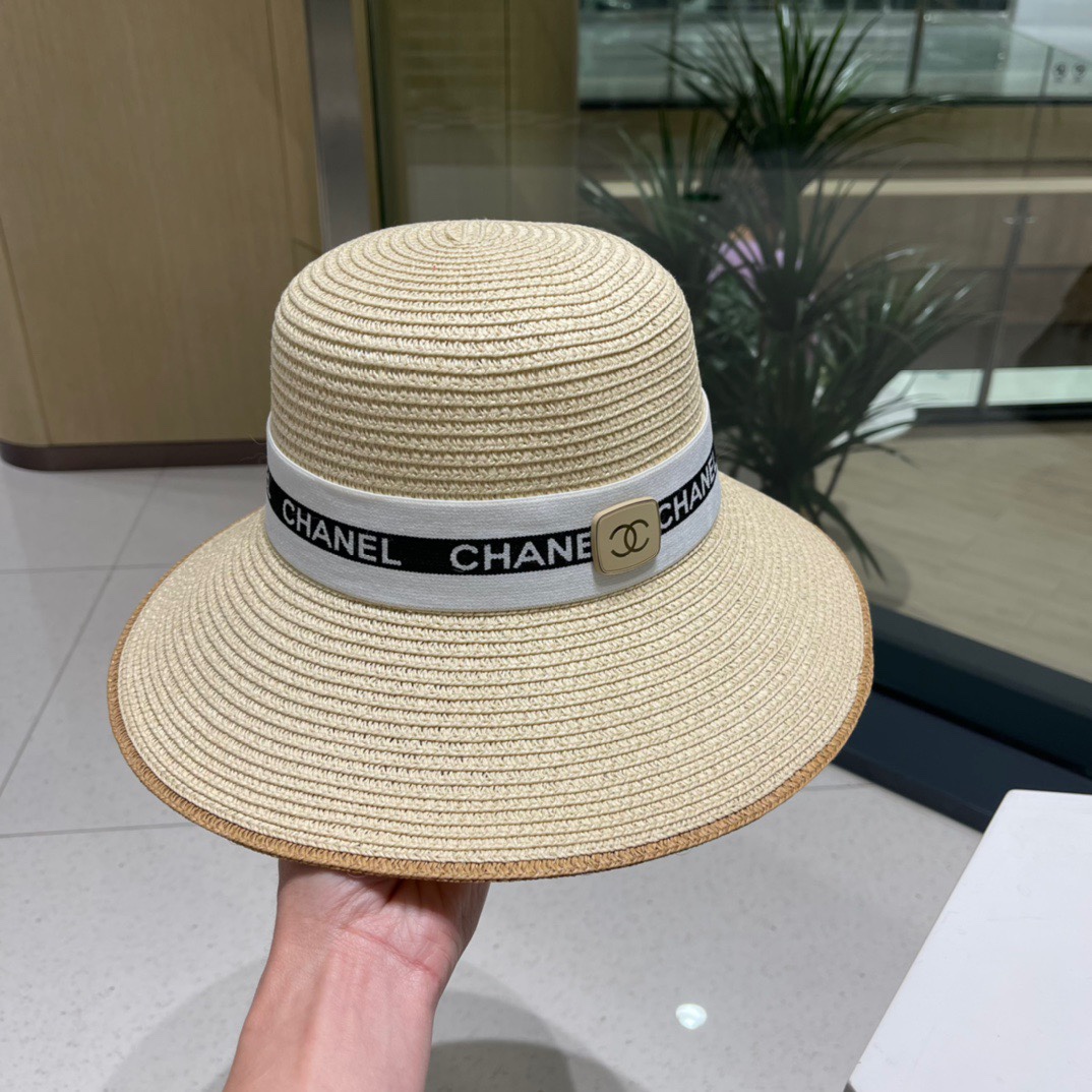 【Chanel香奈儿】新款草编编织草帽，度假休闲必备，优雅大方的一款