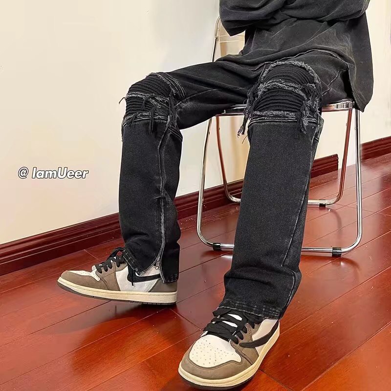 Y-Y-X-K-2207: FOG Oversize Zipper Knee Jeans, Perfect for All Body Types - 图片 9