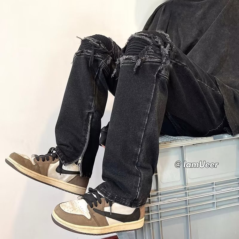 Y-Y-X-K-2207: FOG Oversize Zipper Knee Jeans, Perfect for All Body Types - 图片 3