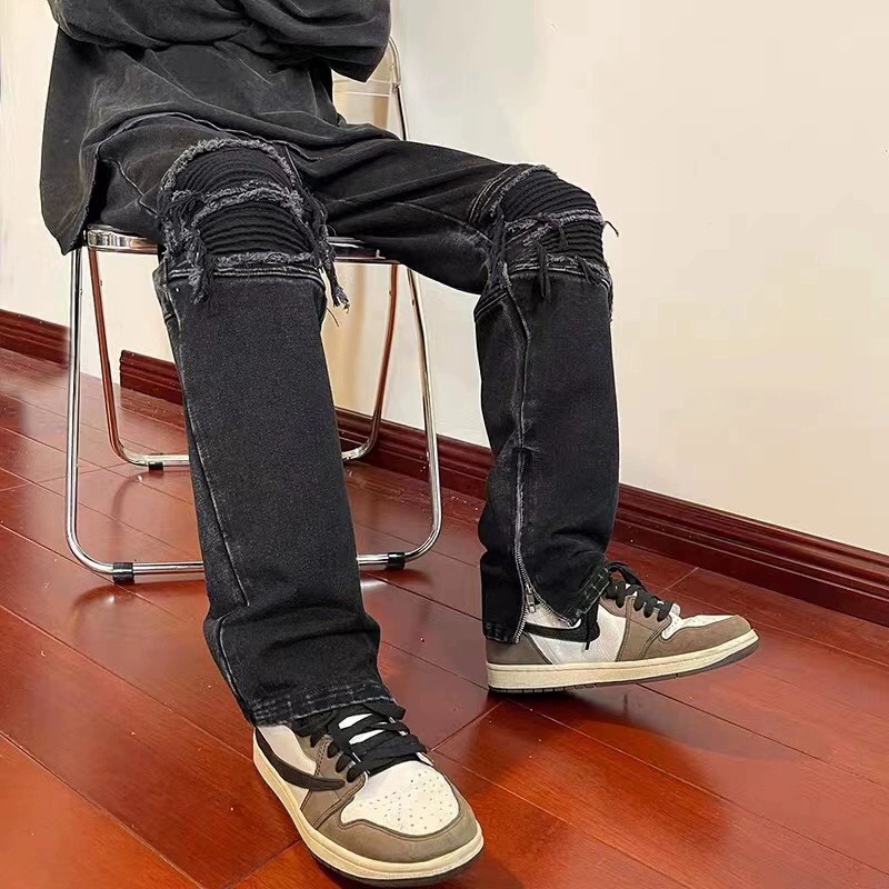 Y-Y-X-K-2207: FOG Oversize Zipper Knee Jeans, Perfect for All Body Types - 图片 5