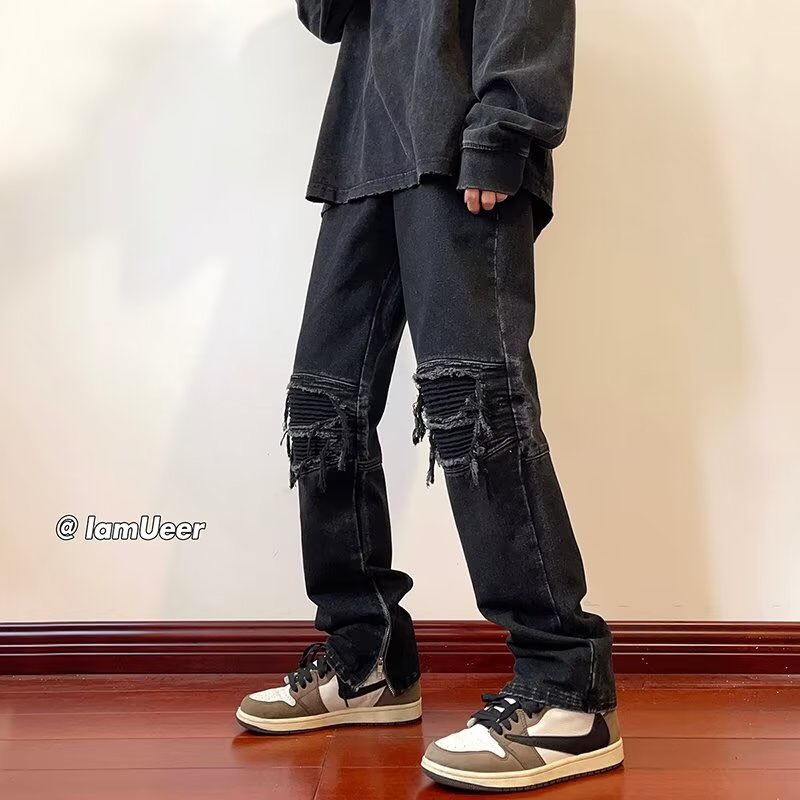 Y-Y-X-K-2207: FOG Oversize Zipper Knee Jeans, Perfect for All Body Types