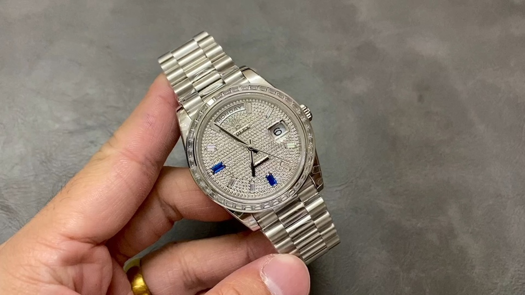 Rolex 稀缺款 BP 满钻 星期日志型 双日历