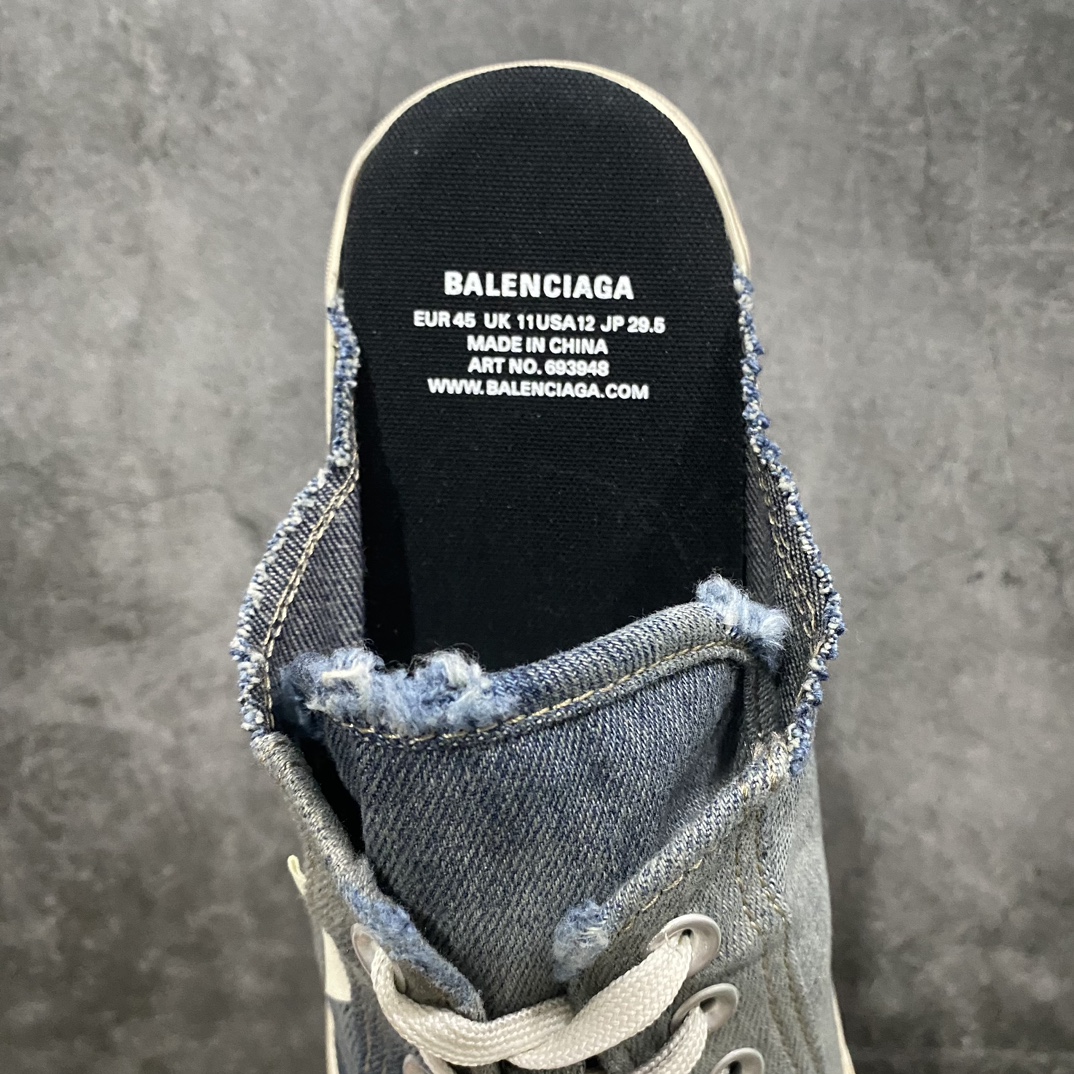 OK version BALENCIAGA PARIS 2022S worn and distressed casual canvas shoes