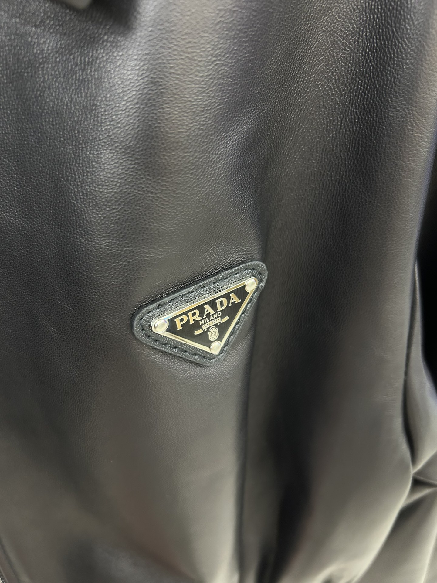 PRADA Cropped Leather Blouson Jacket