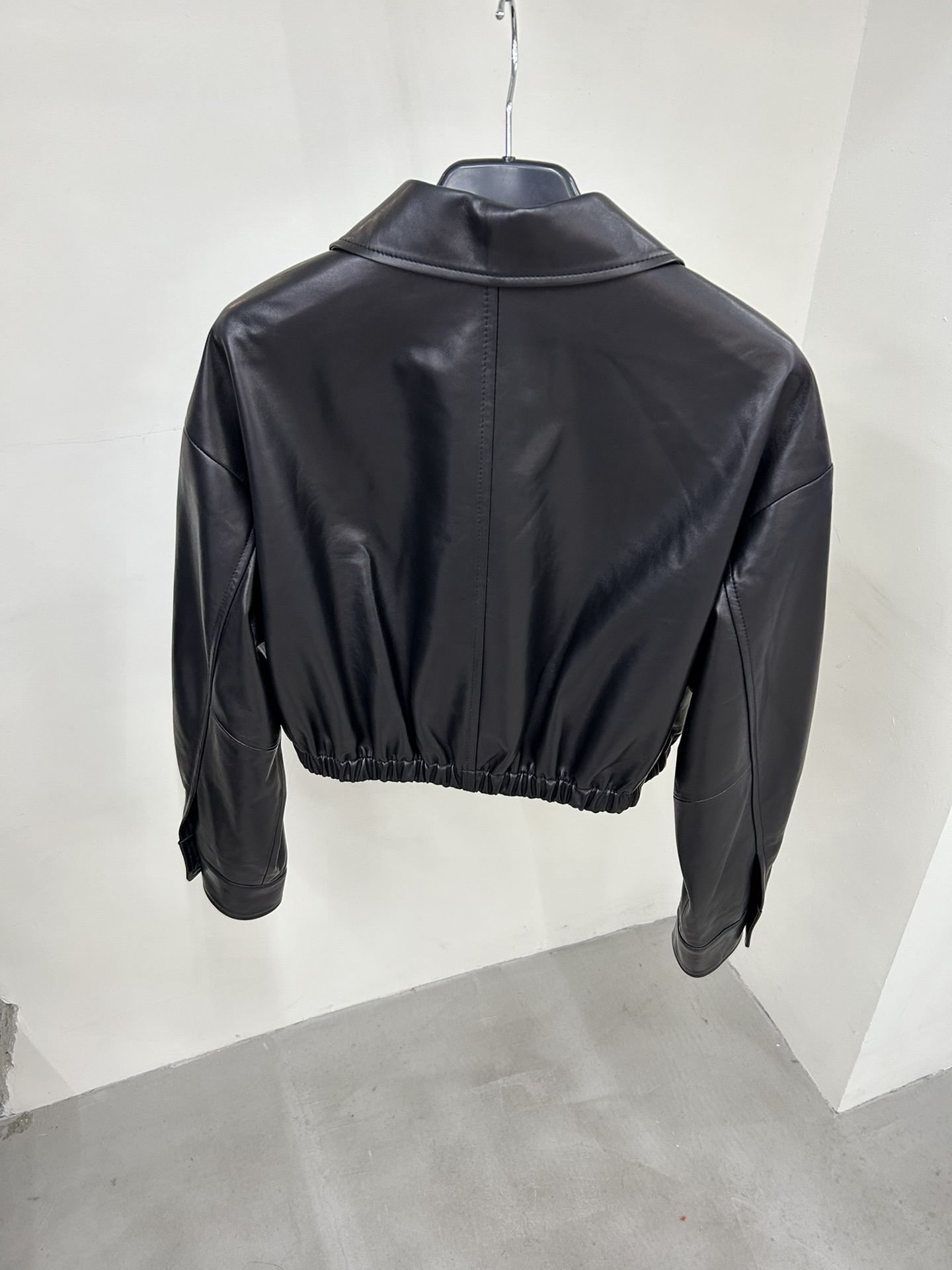 PRADA Cropped Leather Blouson Jacket