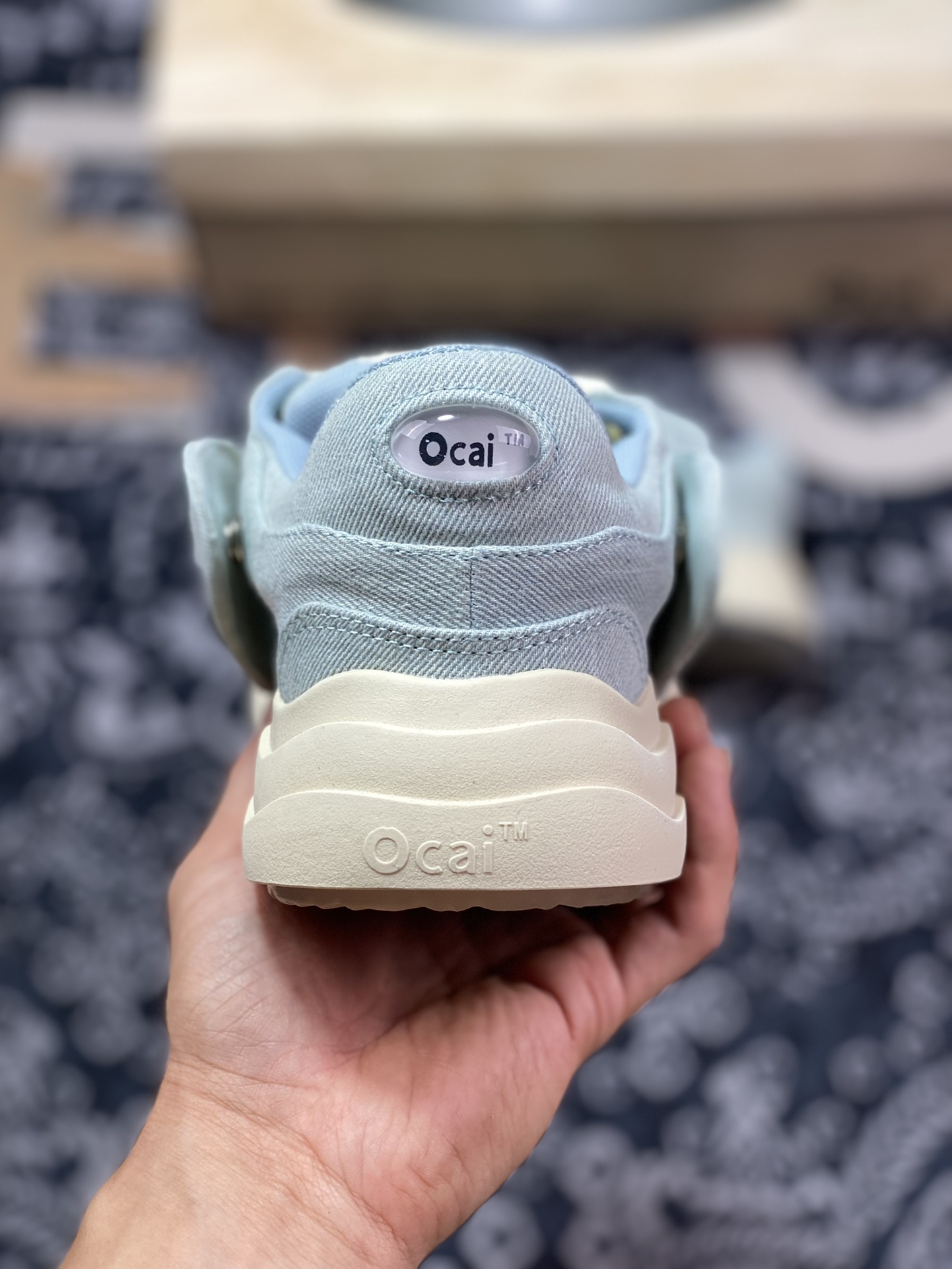 National trend brand Ocai ”Smile” Low-Top Sneaker Open-mouthed Smile Series Low-Top Sneakers ”Canvas Denim Light Blue Beige” OC230233