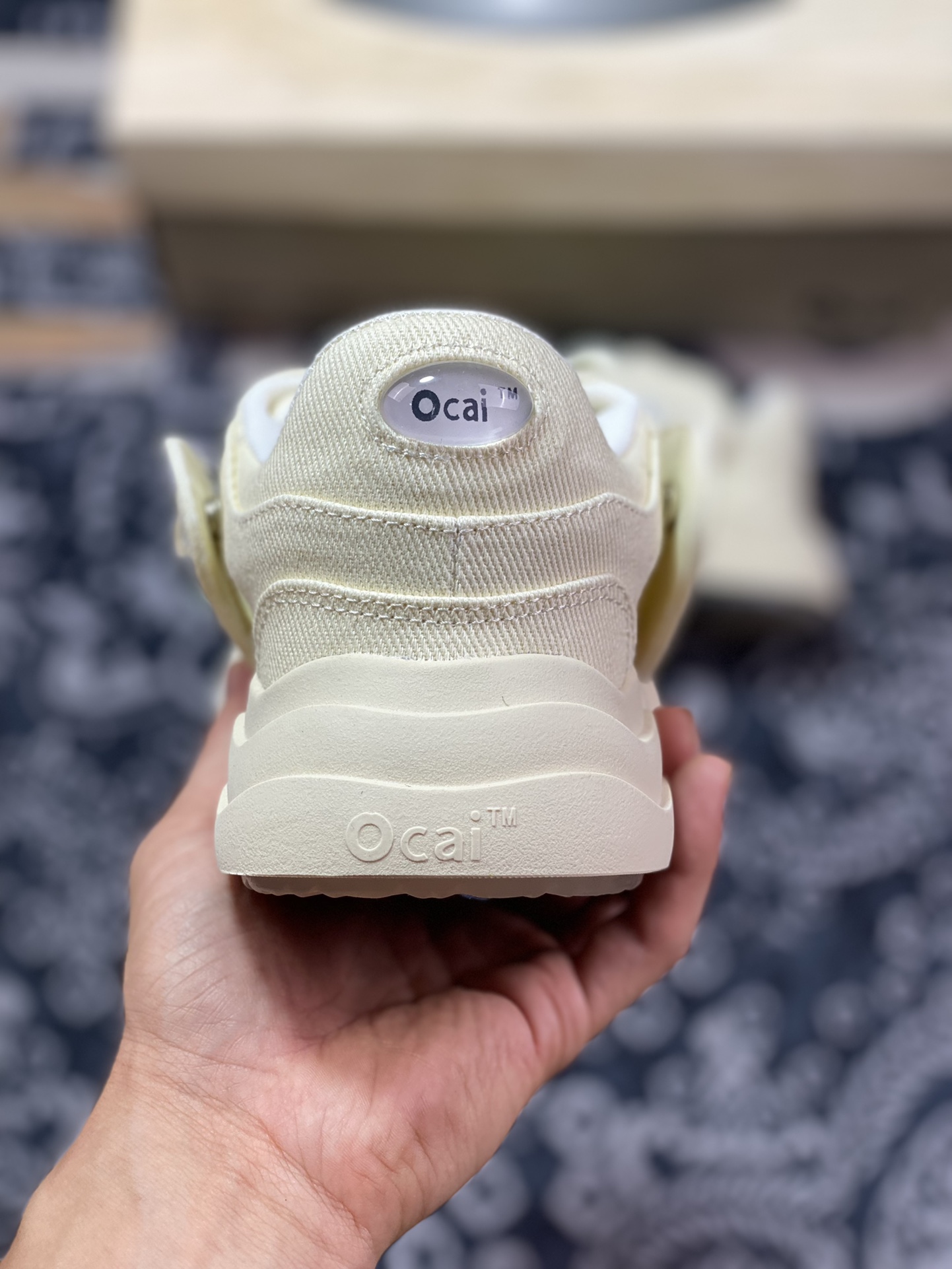 Ocai ”Smile” Low-Top Sneaker Open Smile Series Low-Top Thick-soled Sneakers ”Canvas Cream White” OC230231