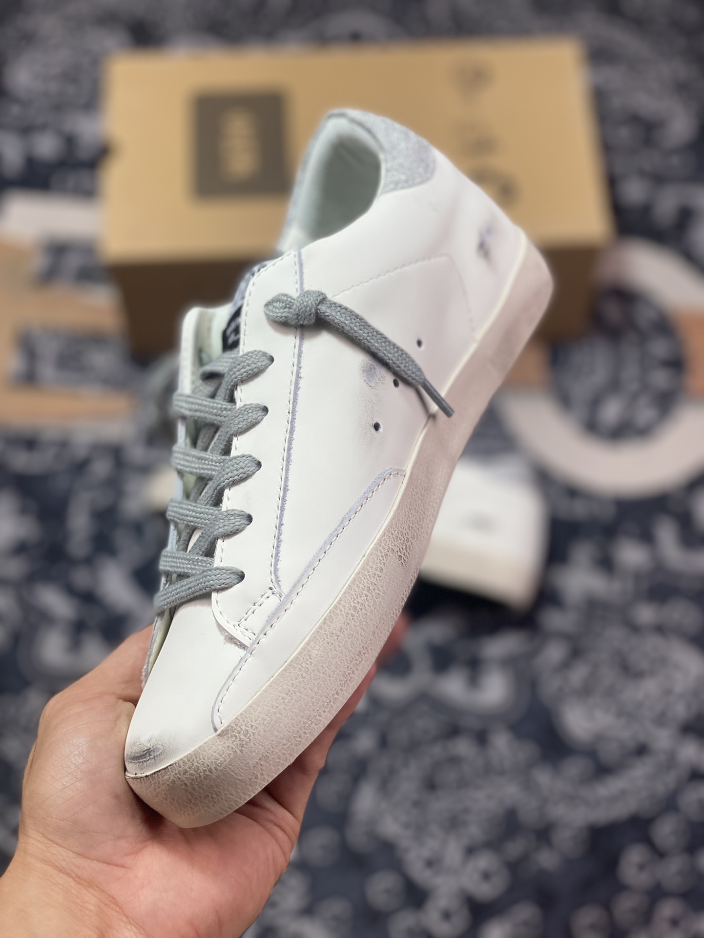 GGDB Golden Goose Super Star series dirty sneakers with silver tail