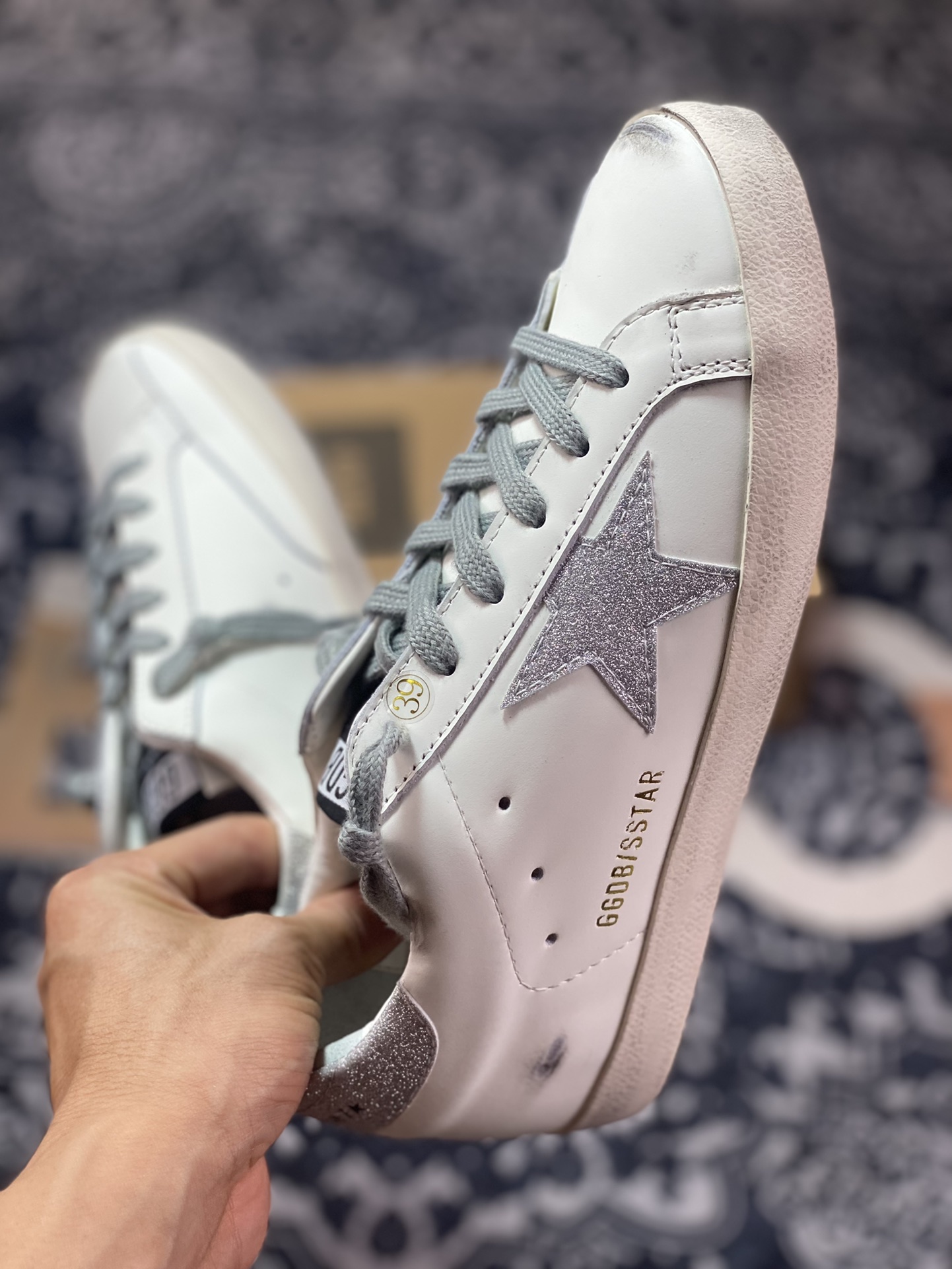 GGDB Golden Goose Super Star series dirty sneakers with silver tail