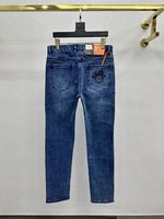 Hermes Clothing Jeans Pants & Trousers Black Blue Embroidery Men Cotton Fall Collection Fashion