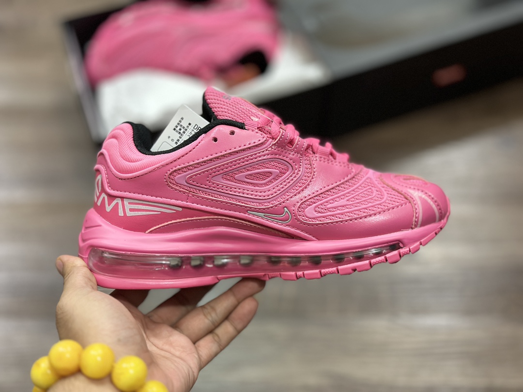 Supreme x NK Air Max 98 联名款全掌气垫复古子弹跑步鞋 DR1033-600