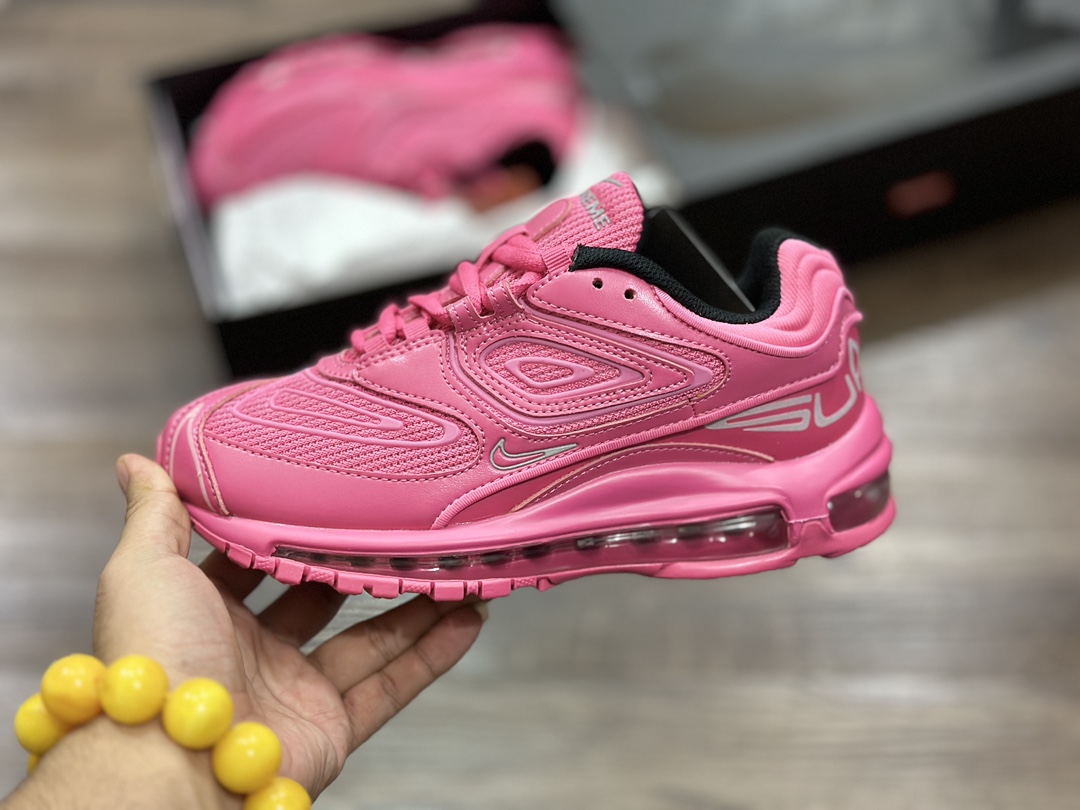 Supreme x NK Air Max 98 联名款全掌气垫复古子弹跑步鞋 DR1033-600
