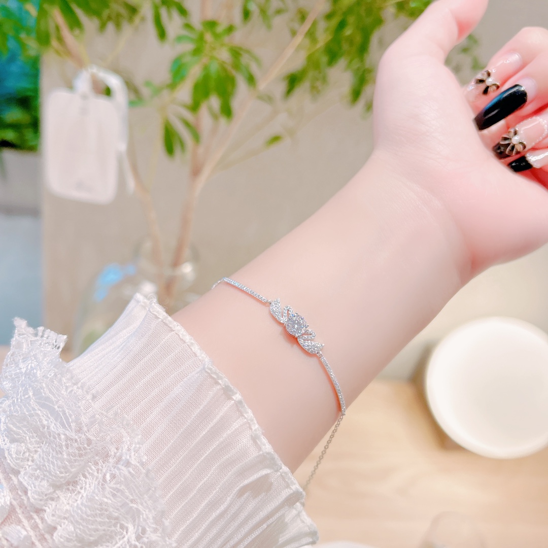 High Polish Silver Moissanite Bracelet Sweet Proposal Gold