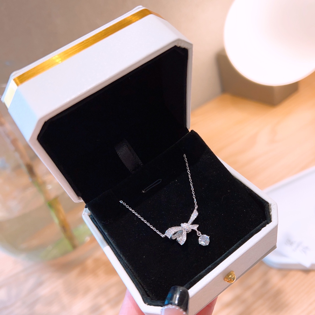 Nickelfreies Silber Moissanit Kette Künstlerisch Verabredung Gold