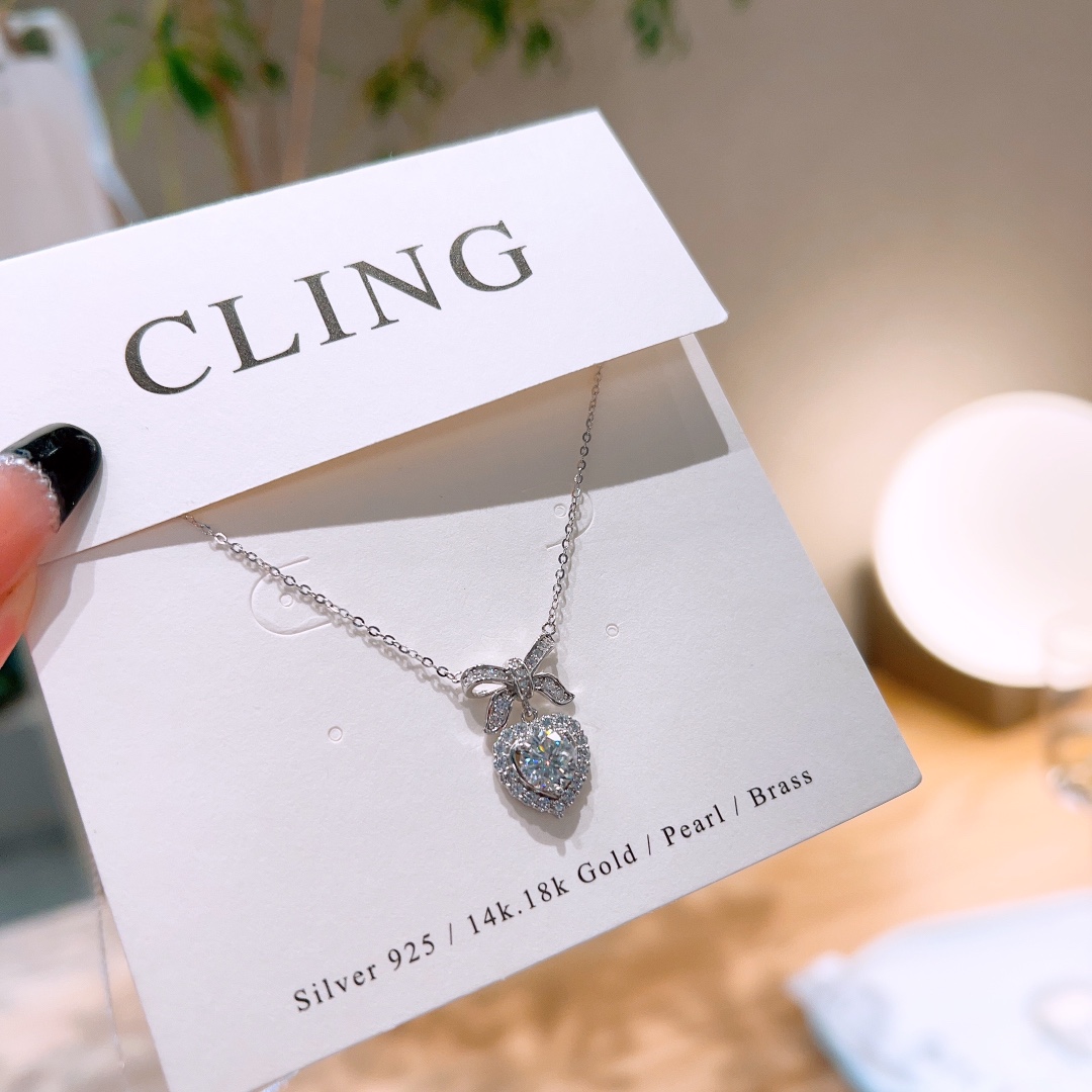 Allergiearmes Silber Moissanit Kette Weich Geschenk für sie Silber