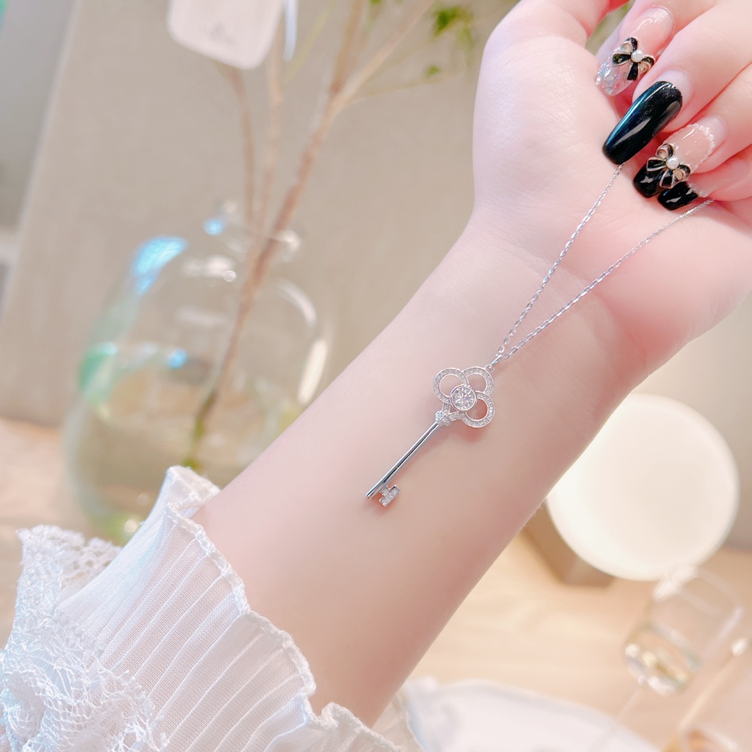 Feinsilber Moissanit Kette Romantisch Geschenk für beste Freundin