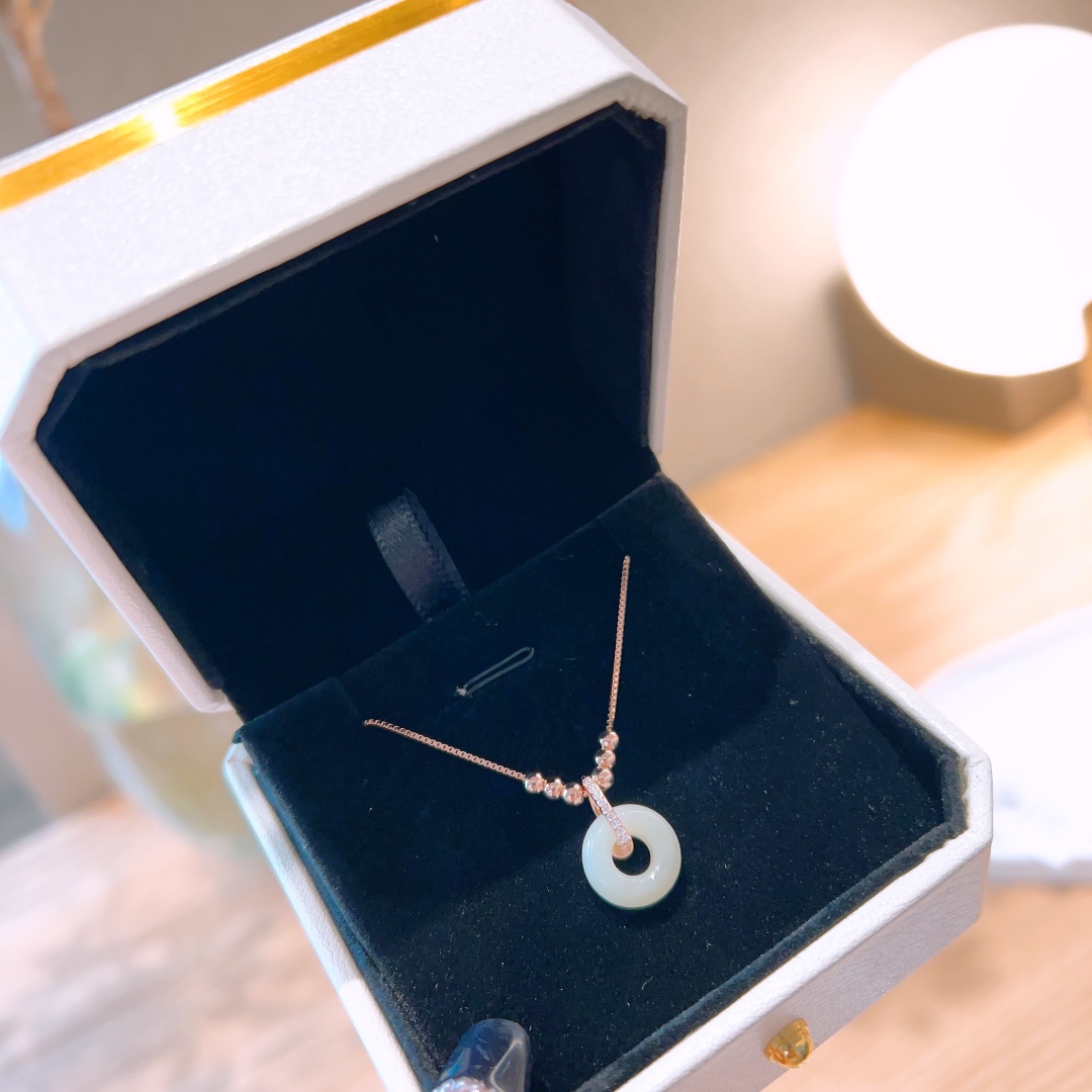 Massivsilber Hetian-Jade Kette Lebendig Arbeitsplatz Gold