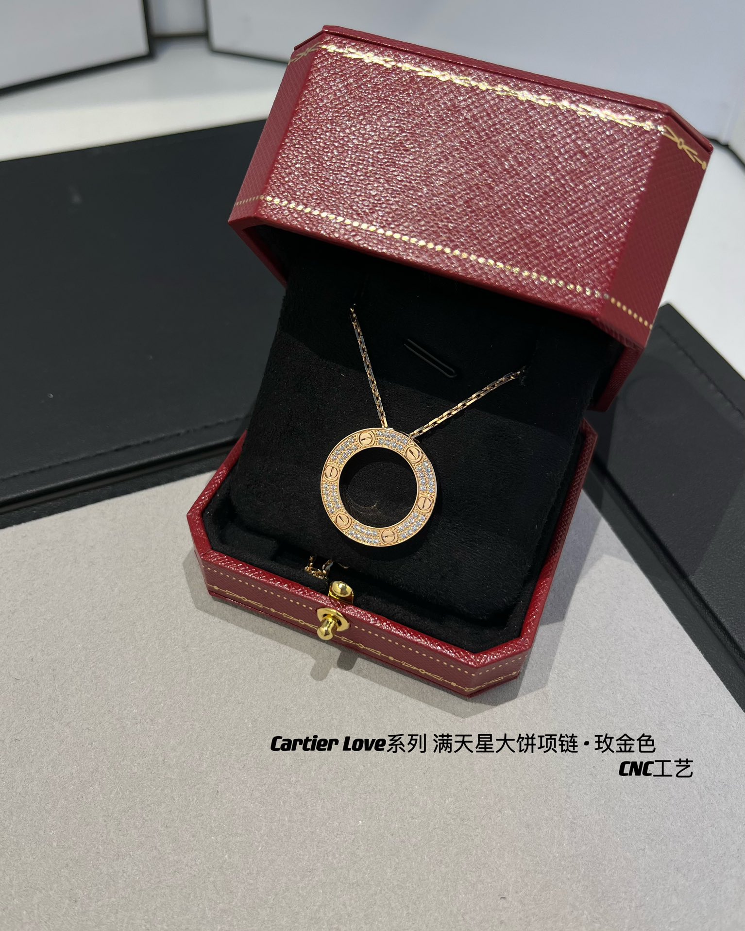 Cartier Cartier двухколцавы зашпількавы калье CNC дакладнае разьбярства італьянскі ланцужок на заказ — найвышэйшая якасць
