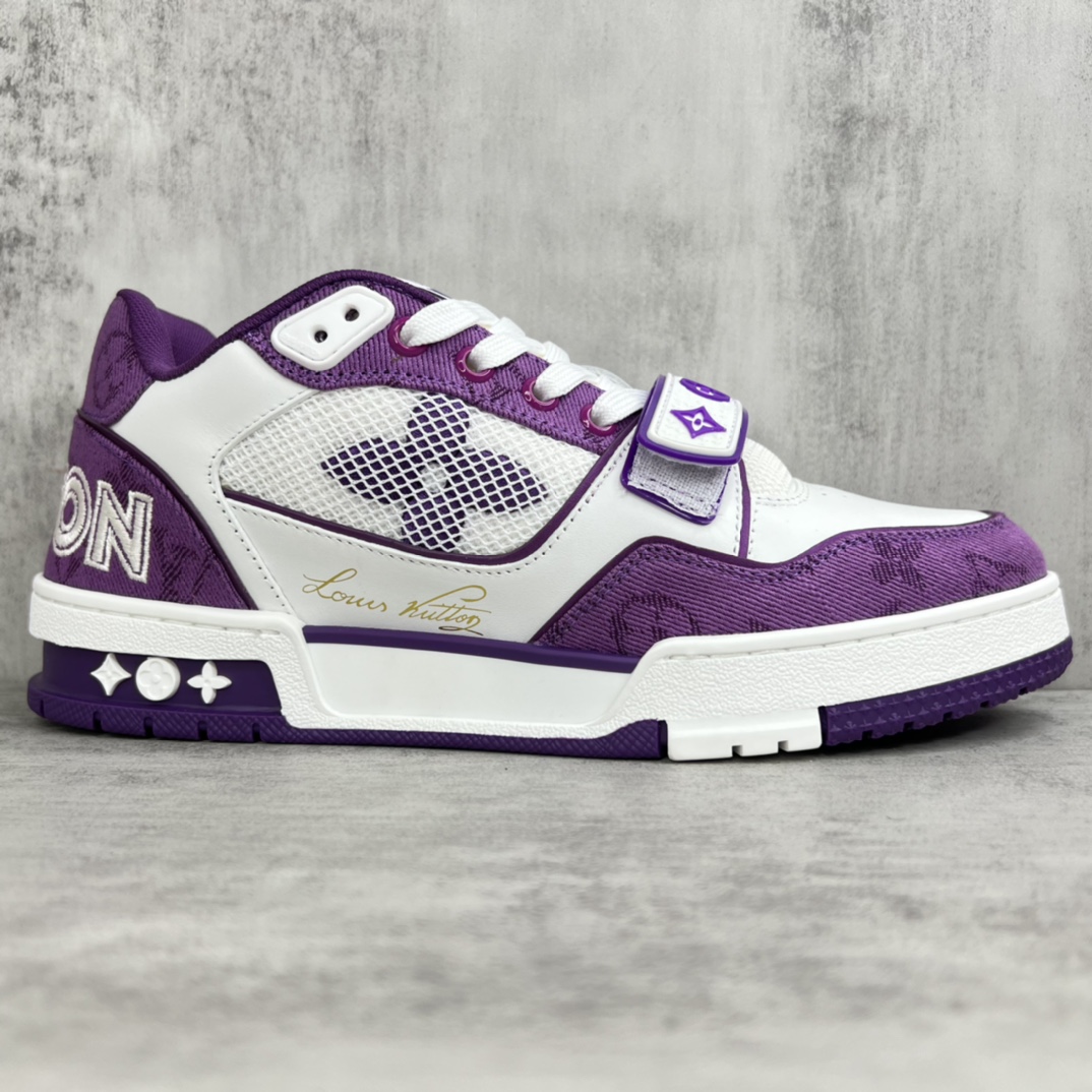 Louis Vuitton 新款上架 2023 Louis*Vuitto* LV Trainer 魔术贴最新款 大底和面料私模 绝对下血本费心思的一款鞋子 自Vifgil到来之后而设计的这一系列 每一季度都深受众多粉丝的青睐 TPU 大底 包装