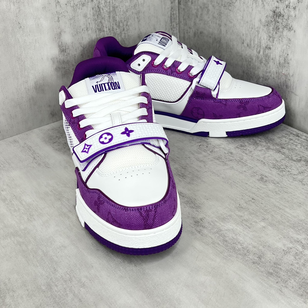 Louis Vuitton 新款上架 2023 Louis*Vuitto* LV Trainer 魔术贴最新款 大底和面料私模 绝对下血本费心思的一款鞋子 自Vifgil到来之后而设计的这一系列 每一季度都深受众多粉丝的青睐 TPU 大底 包装