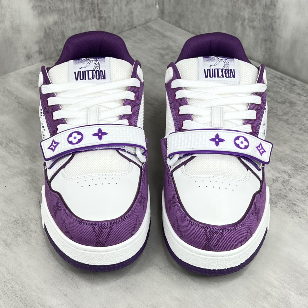 Louis Vuitton 新款上架 2023 Louis*Vuitto* LV Trainer 魔术贴最新款 大底和面料私模 绝对下血本费心思的一款鞋子 自Vifgil到来之后而设计的这一系列 每一季度都深受众多粉丝的青睐 TPU 大底 包装