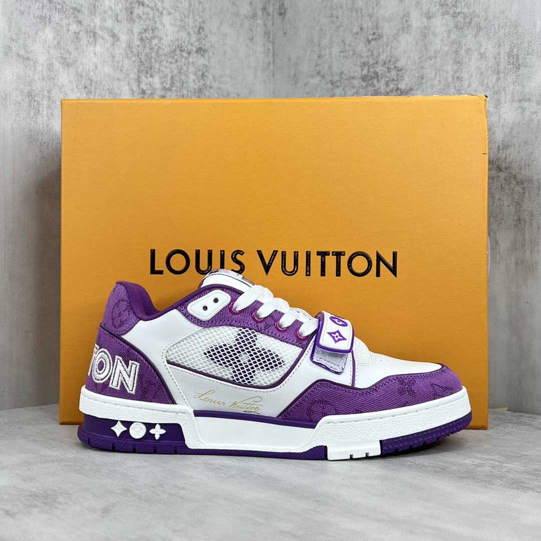 Louis Vuitton 新款上架 2023 Louis*Vuitto* LV Trainer 魔术贴最新款 大底和面料私模 绝对下血本费心思的一款鞋子 自Vifgil到来之后而设计的这一系列 每一季度都深受众多粉丝的青睐 TPU 大底 包装
