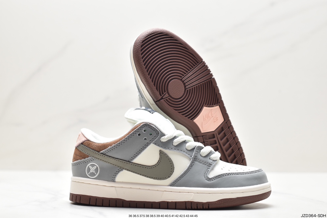 140 Nike SB Dunk Low”Soft Mid-Grey”扣篮系列低帮休闲运动滑板板鞋“联名灰白羽毛”  FQ1180-001