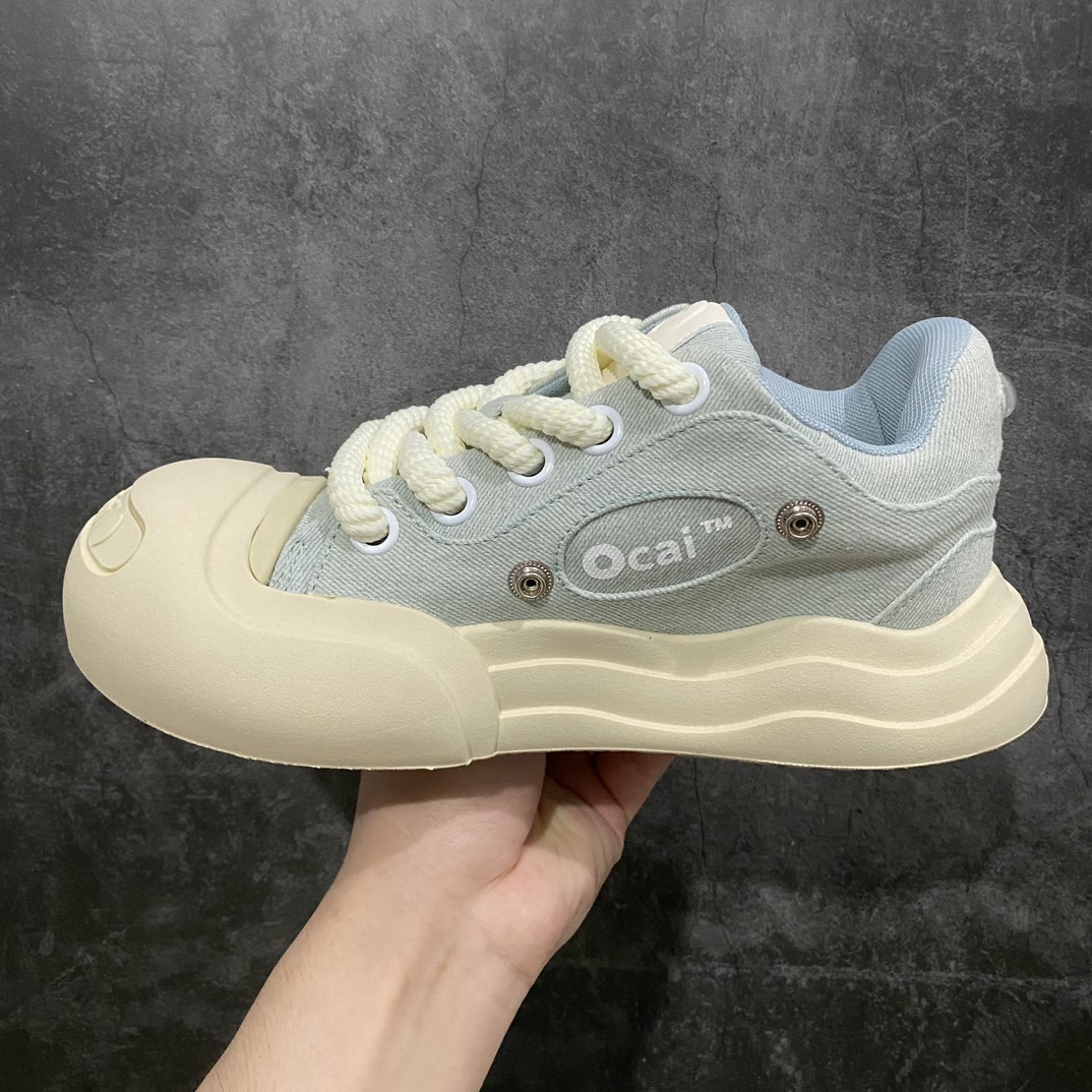 Ocai Smile low-top thick-soled cute big-head shoes made in Dongguan