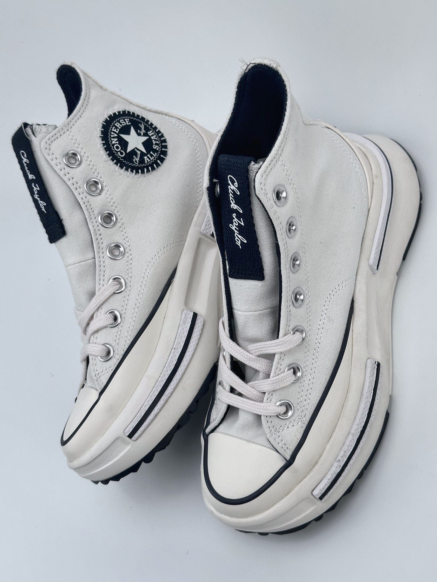 Converse Run Star Legacy stitching thick-soled sandwich panda color heightening canvas shoes