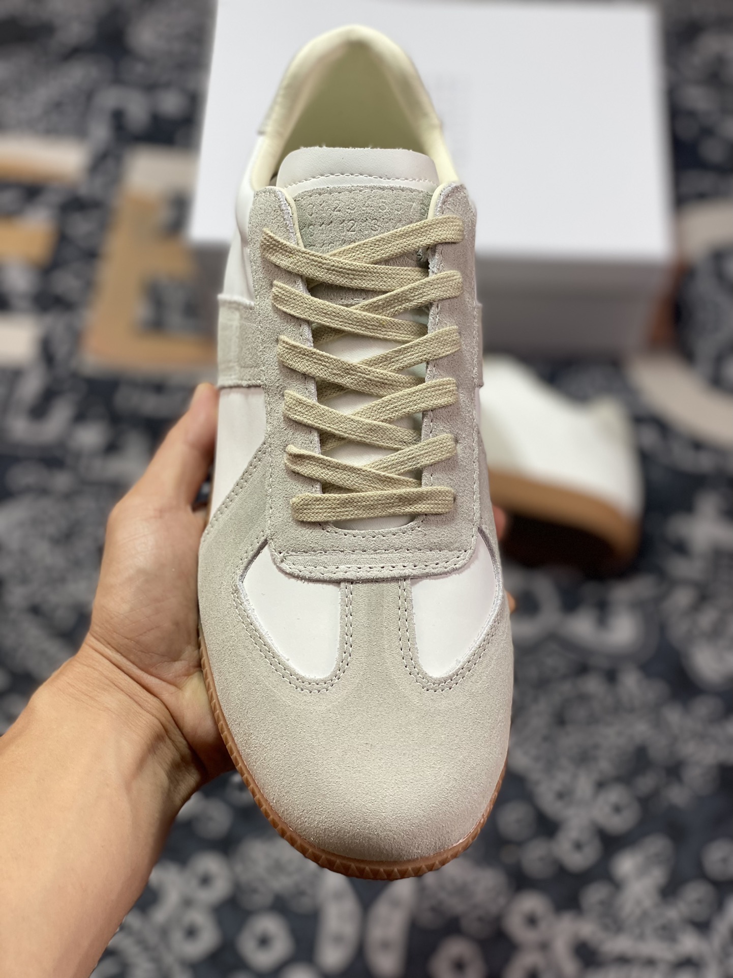 Maison Margiela 22 Classic Replica Leather Low Sneaker White Sneakers ”Off-White Grey Caramel Sole” S58 WS0109 P1895 101