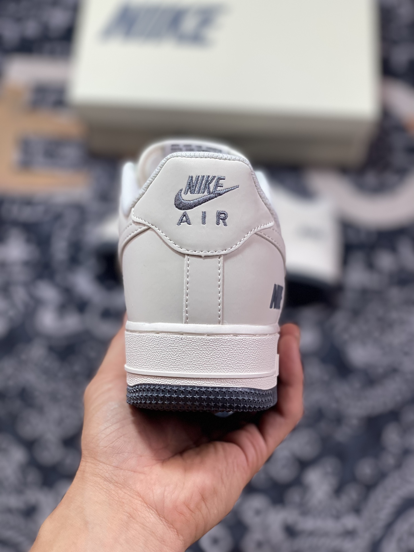 Nike Air Force 1'07 Low”Beige White/Dark Grey Reflective” Air Force One classic low-top sneakers ”Leather Beige Dark Grey NIKE Reflective Triple Hook” TV2306-253