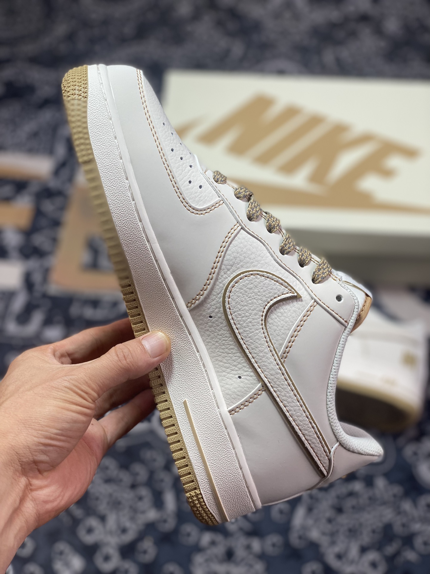 UNDEFEATED x Nike Air Force 1′07 Low”Beige/Brown 3M” Air Force One Sneakers “Leather Beige Brown Five-Bar 3M Reflective” UT2022-028