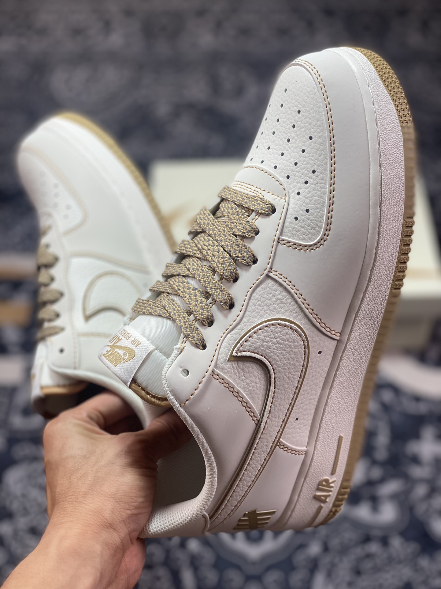 UNDEFEATED x Nike Air Force 1′07 Low”Beige/Brown 3M” Air Force One Sneakers “Leather Beige Brown Five-Bar 3M Reflective” UT2022-028