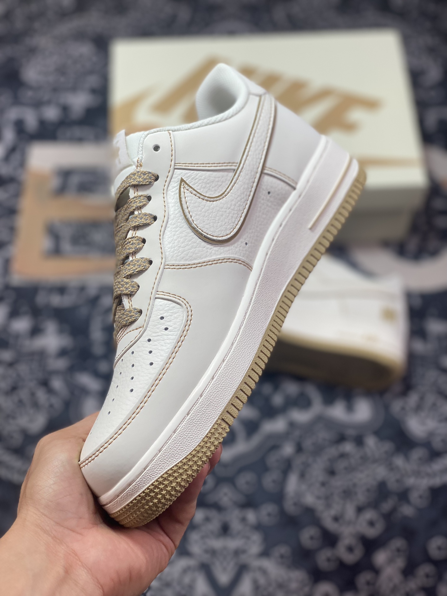 UNDEFEATED x Nike Air Force 1′07 Low”Beige/Brown 3M” Air Force One Sneakers “Leather Beige Brown Five-Bar 3M Reflective” UT2022-028